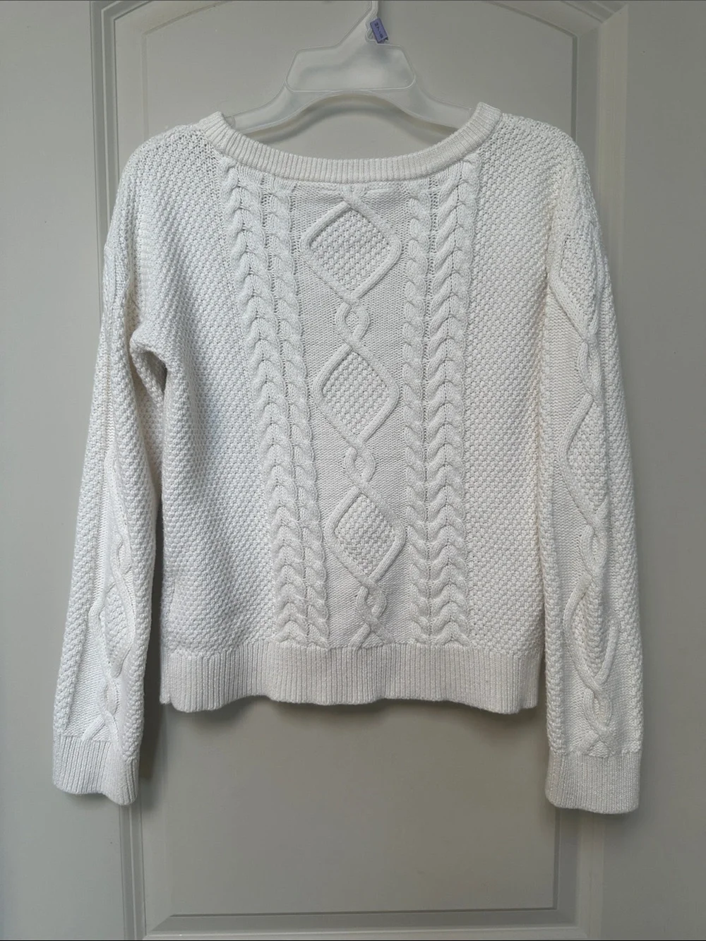 Classic Cream Cable Knit Sweater - Girls L